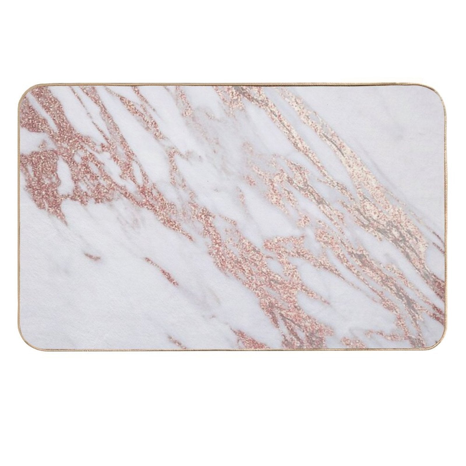 Blush Pink Rose Gold Marble  Dirt-Trapping Bath Mat