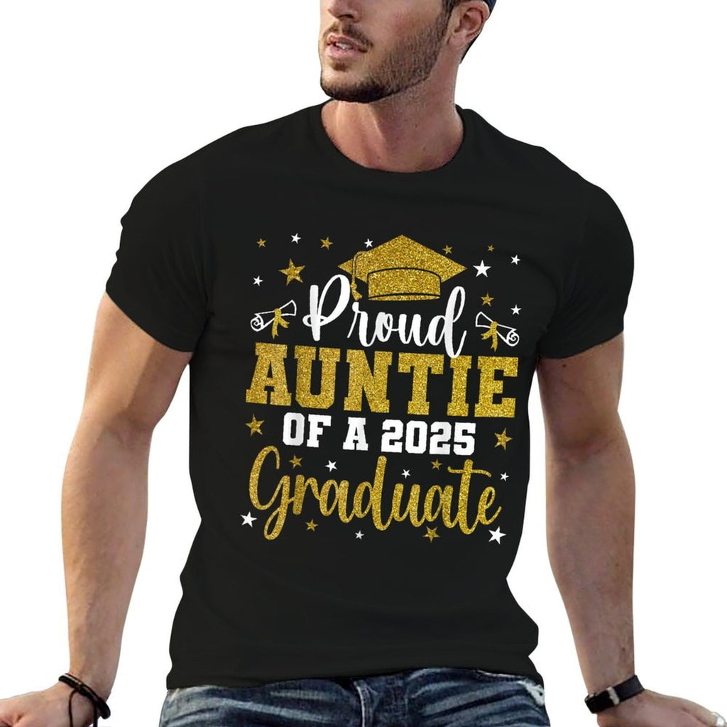 Proud Auntie of A Class of 2025 Graduate for Graduation  Graphic-printed T-Shirt