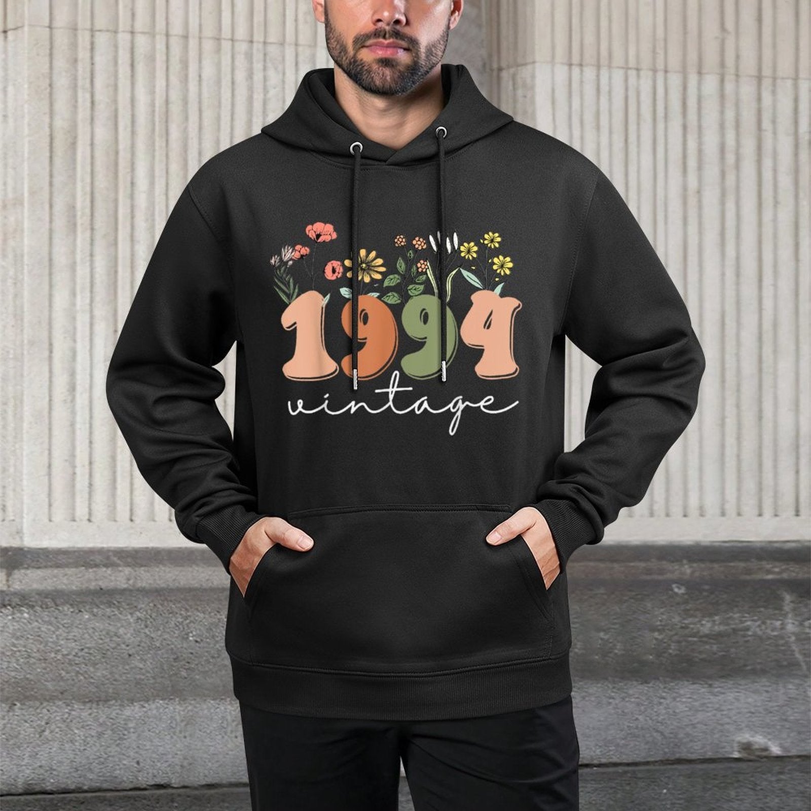 30 Years Old Vintage 1994 30th Birthday Wildflower Women Versatile Streetwear Hoodie