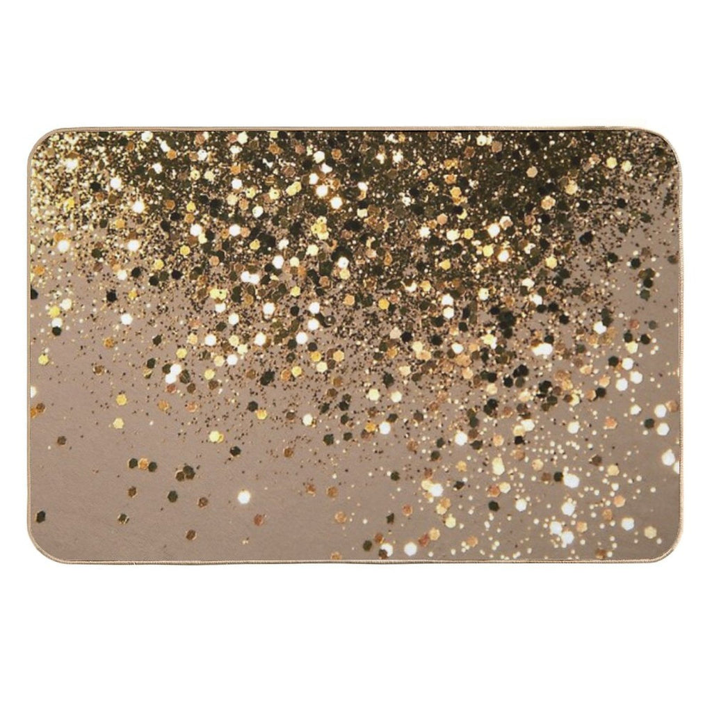 Gold Brown Glam #1 (Photo of Glitter Only - Not Reflective)  Rapid-Drying Bath Mat