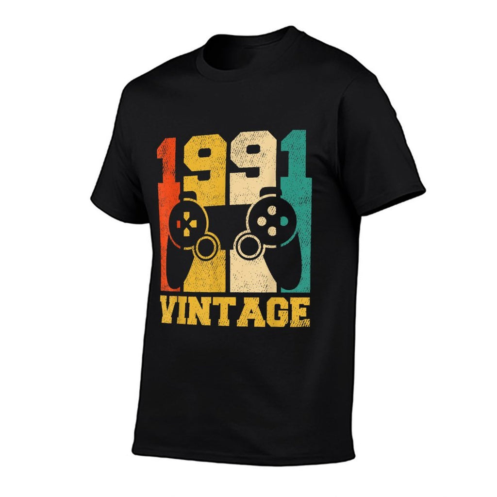 30 Years Old Gifts Vintage 1991 Video Game 30th Birthday  Ribbed Collar T-Shirt