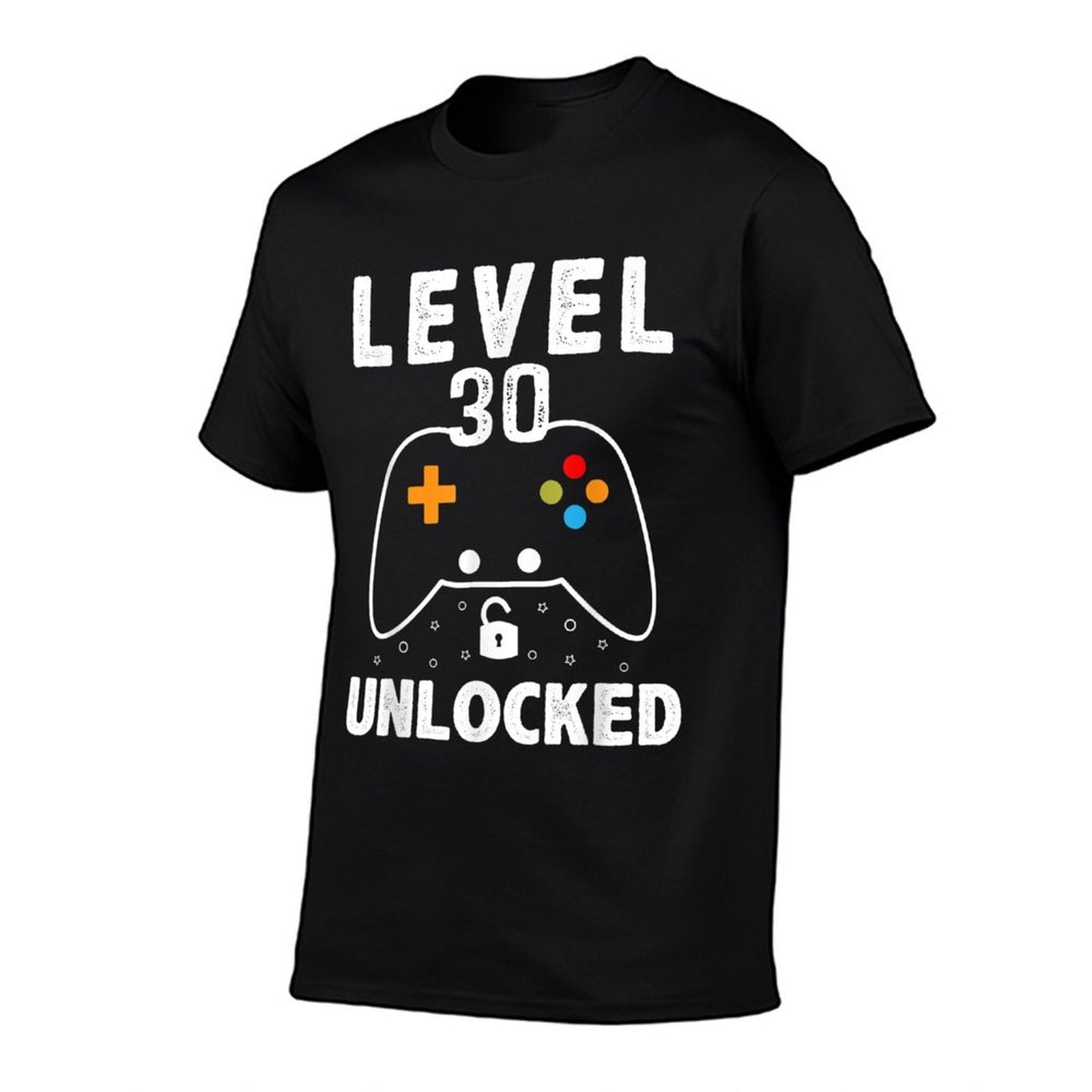 Level 30 Unlocked 30 Years Old Young Men Women 30th Birthday  Rolled Sleeves T-Shirt