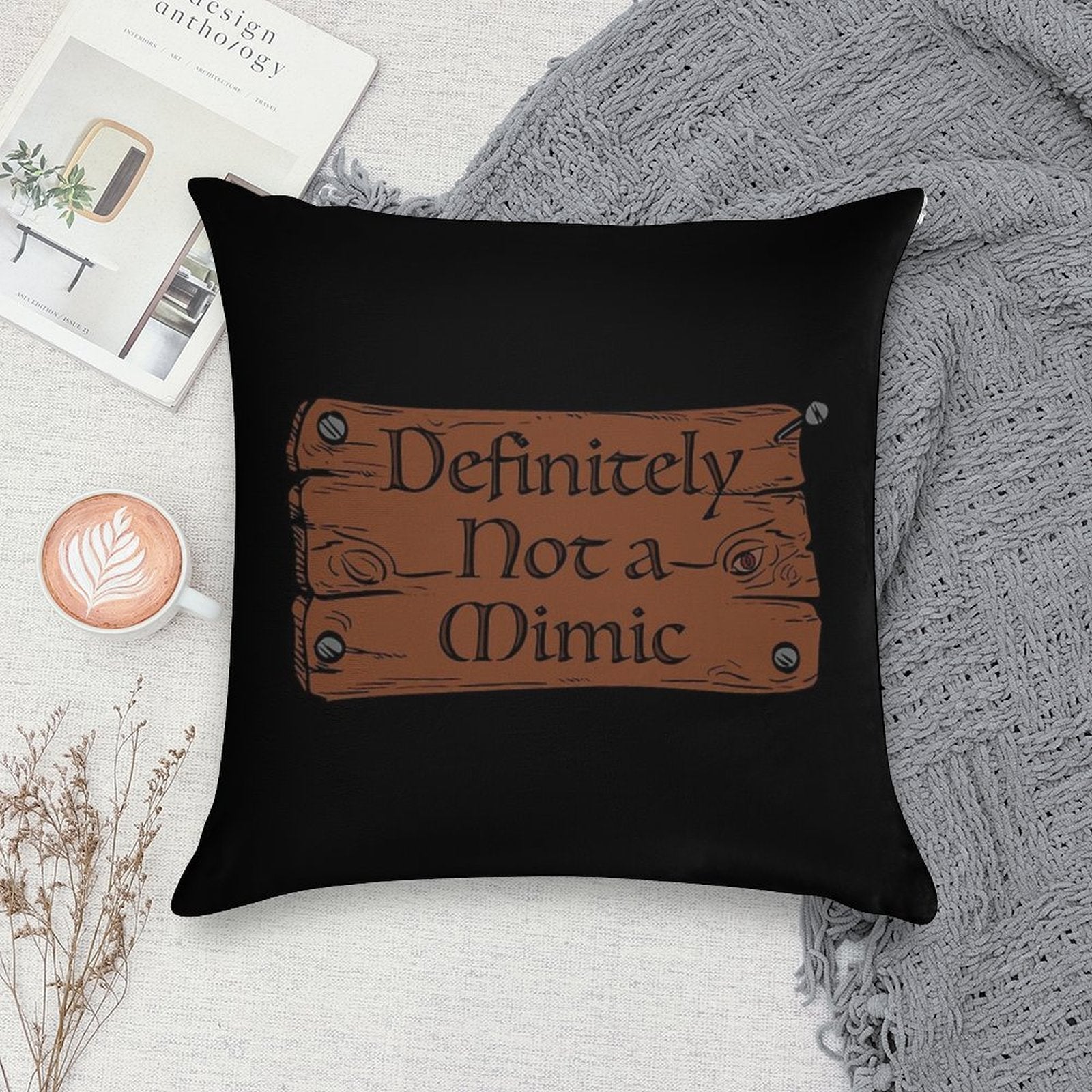 Definitely Not A Mimic Soft Anti-Pilling Throw Pillow