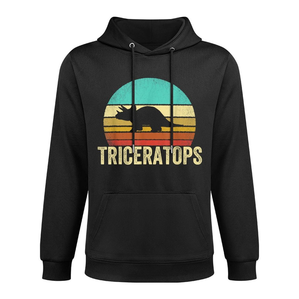 Vintage Triceratops Sunset Dinosaur Adjustable Hood Hoodie