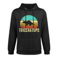 Vintage Triceratops Sunset Dinosaur Adjustable Hood Hoodie