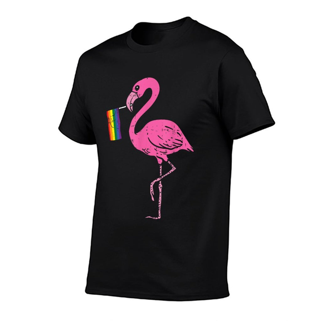 Flamingo Rainbow Cute Gay Pride LGBT Animal Lover Gift  Polyester Blend T-Shirt