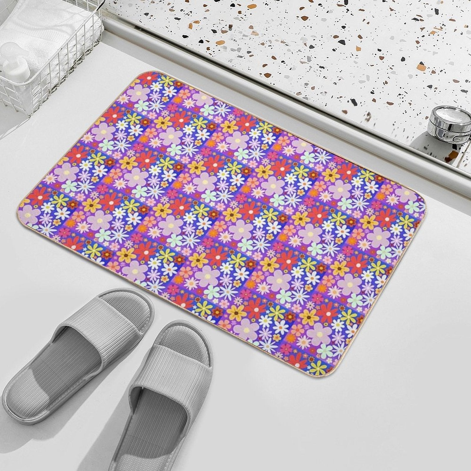 Flower Power  Fade-Resistant Bath Mat