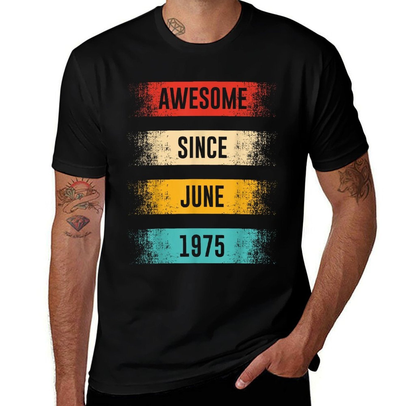 50 Years Old Awesome Since June 1975 50th Birthday  Tagless Design T-Shirt
