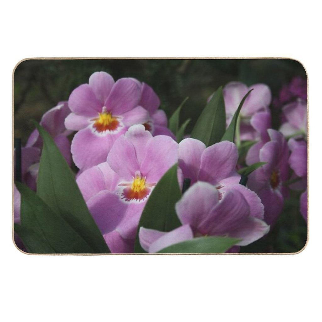Tropical Flowers Orchids  Stain-Proof Bath Mat