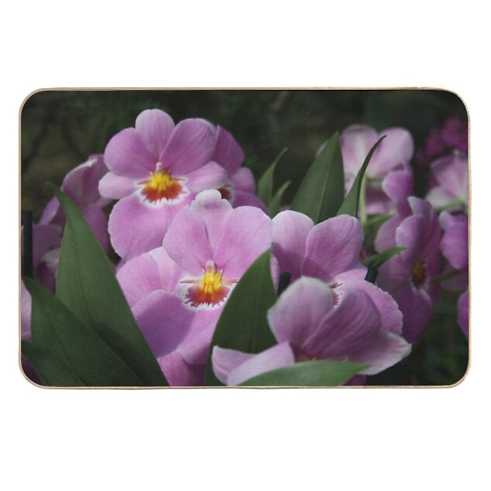 Tropical Flowers Orchids  Stain-Proof Bath Mat
