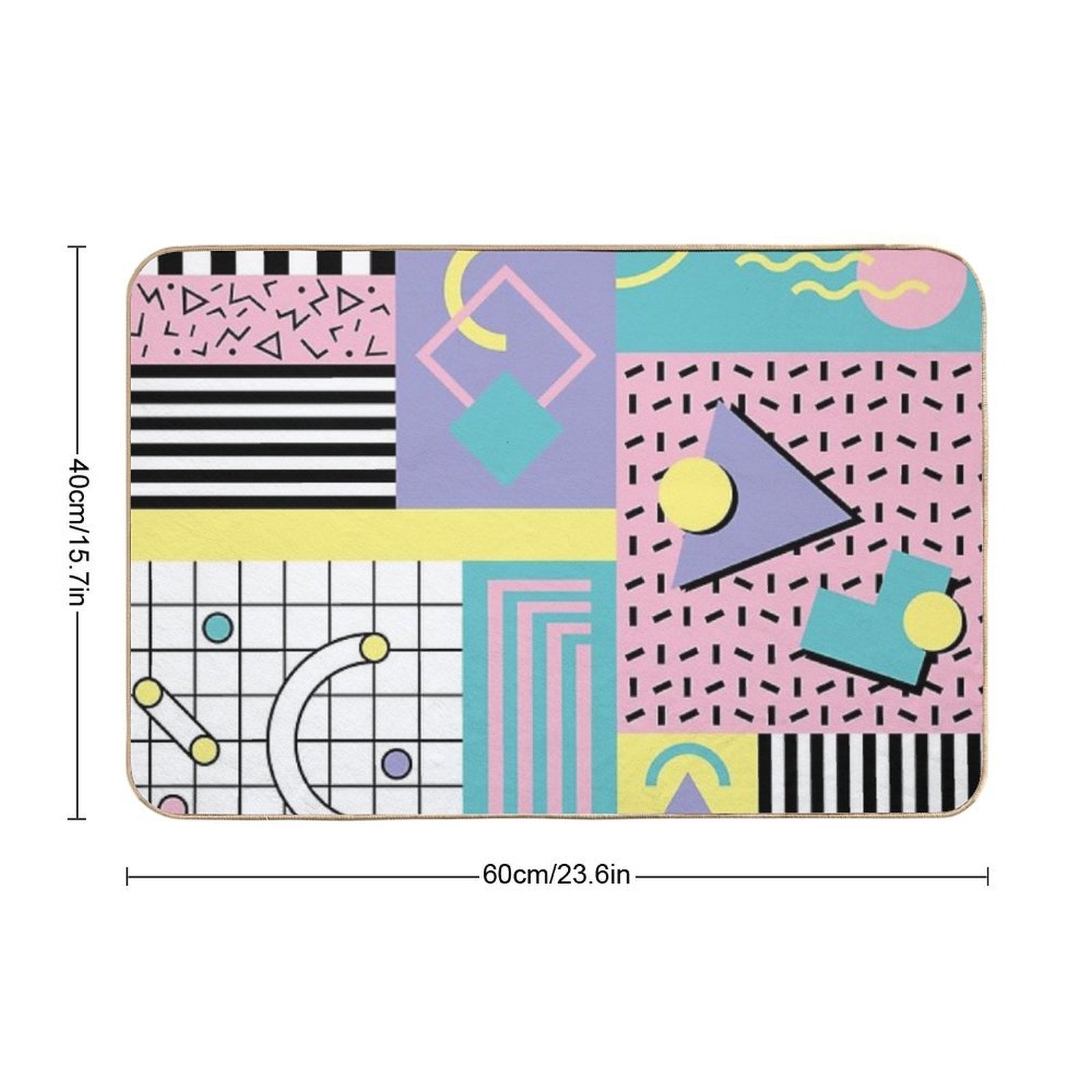 Memphis Pattern 25 - Retro 90s  80s  Non-Slip Bath Mat