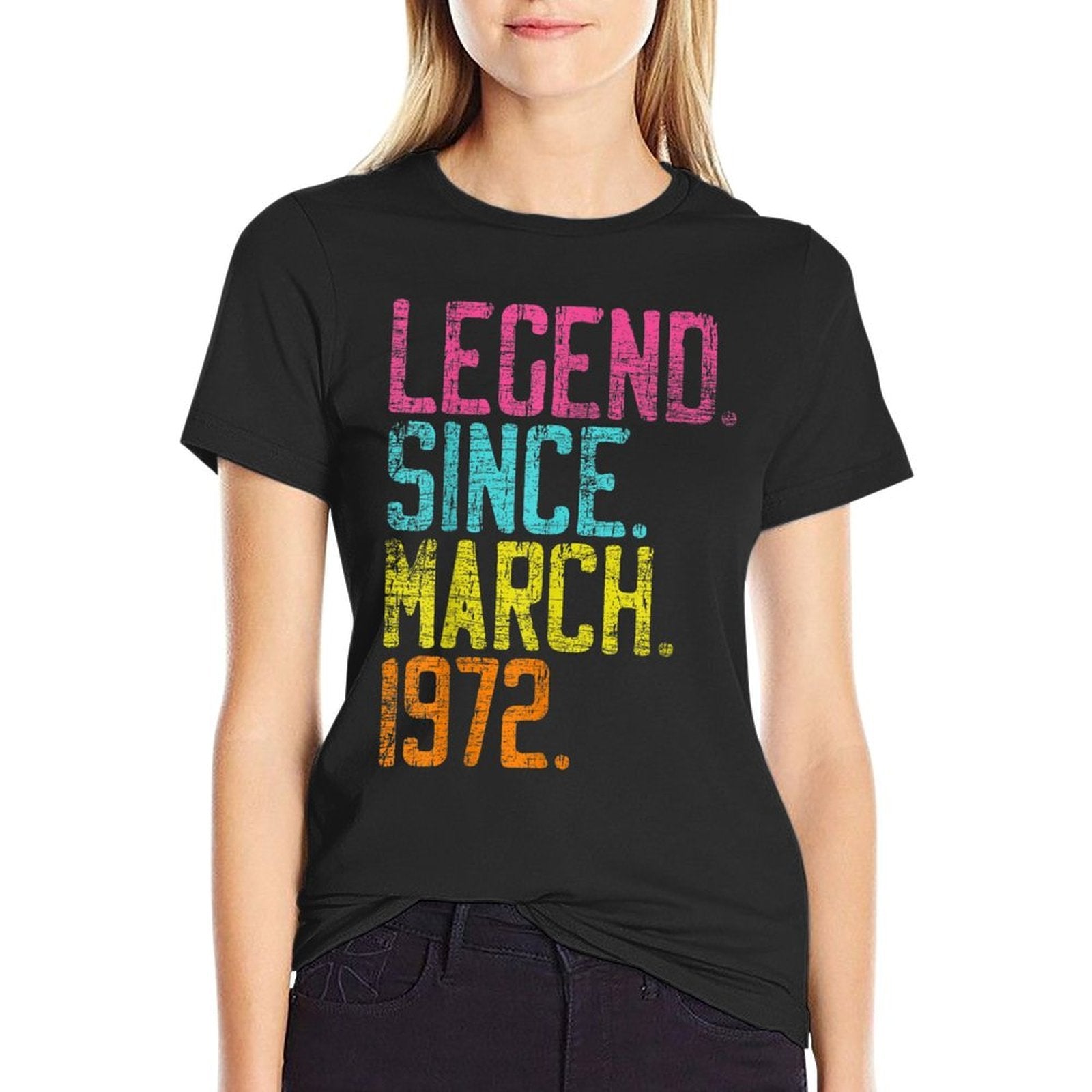 50th Birthday Gifts - Legend Since March 1972  Trendy Pattern T-Shirt