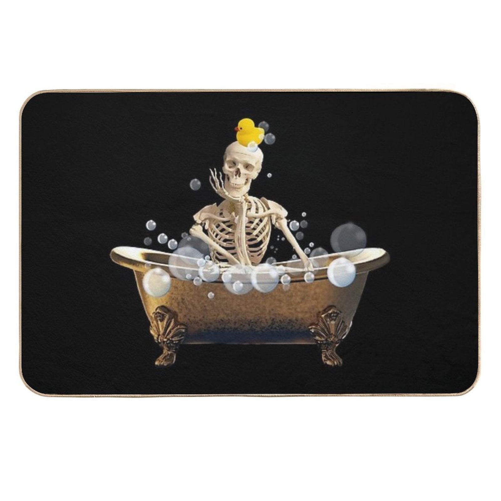 Skeleton Relaxing in The Bath  Odorless Bath Mat