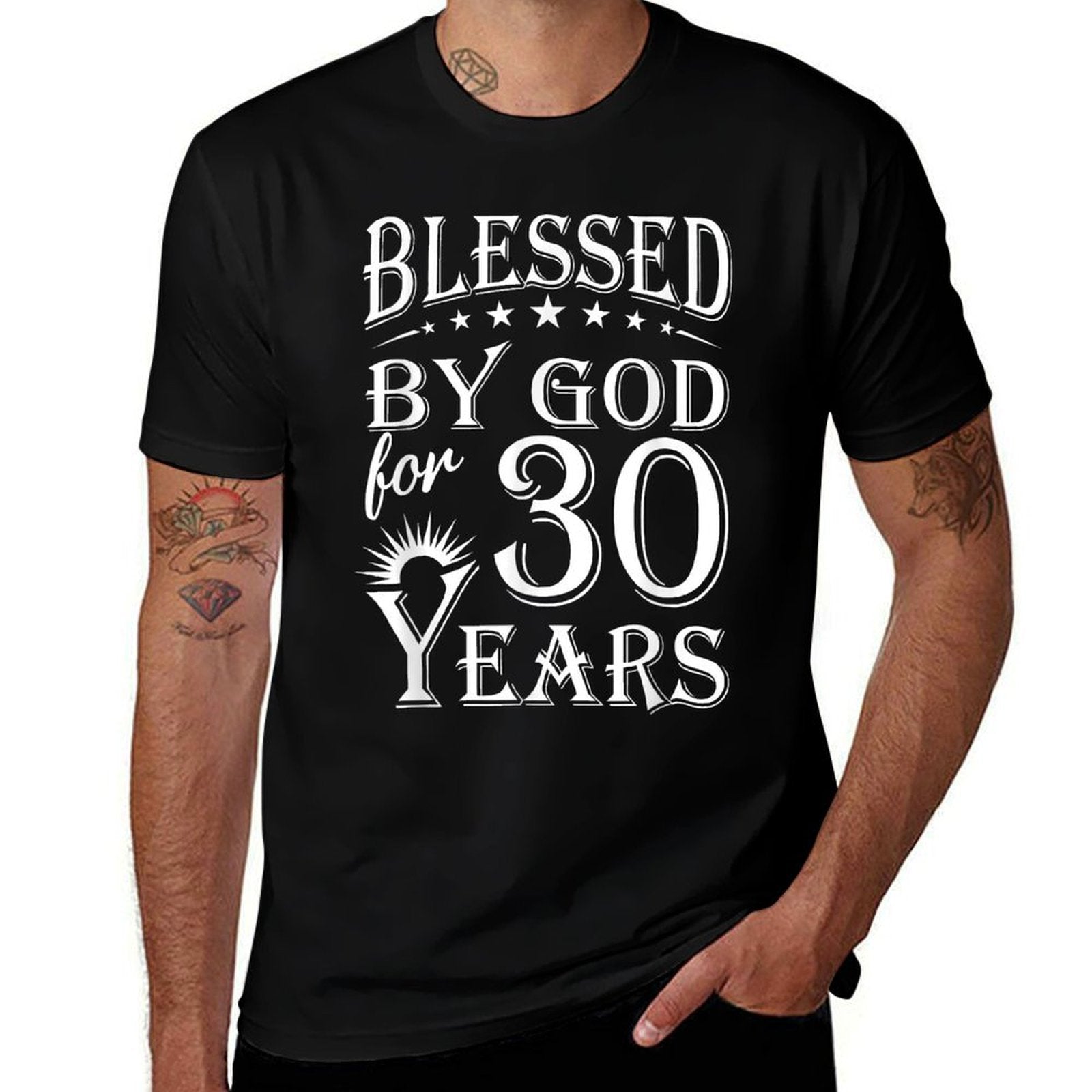 Vintage Blessed by God for 30 Years Happy 30th Birthday  Quick-drying T-Shirt