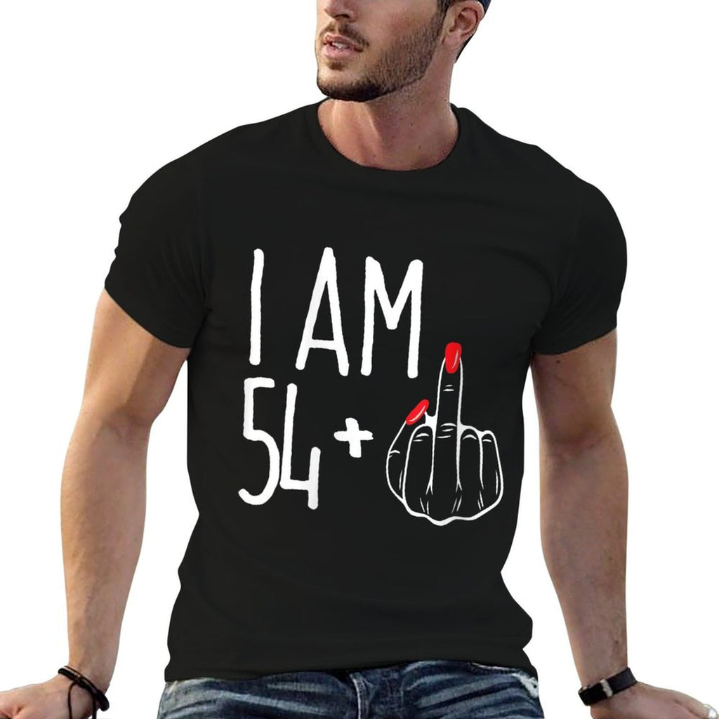 Womens I Am 54 Plus 1 Middle Finger Funny 55th Women's Birthday  Easy-care T-Shirt