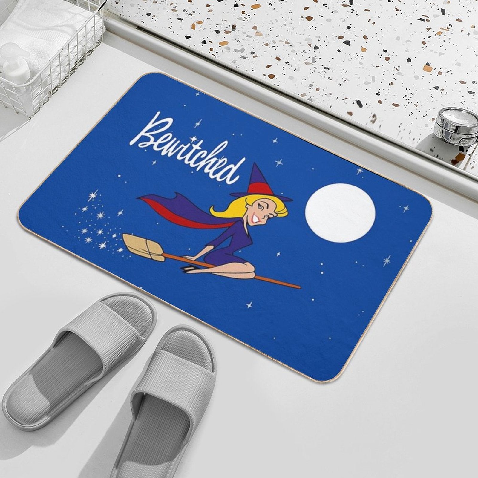 Bewitched 60s Retro  Slip-Resistant Bath Mat