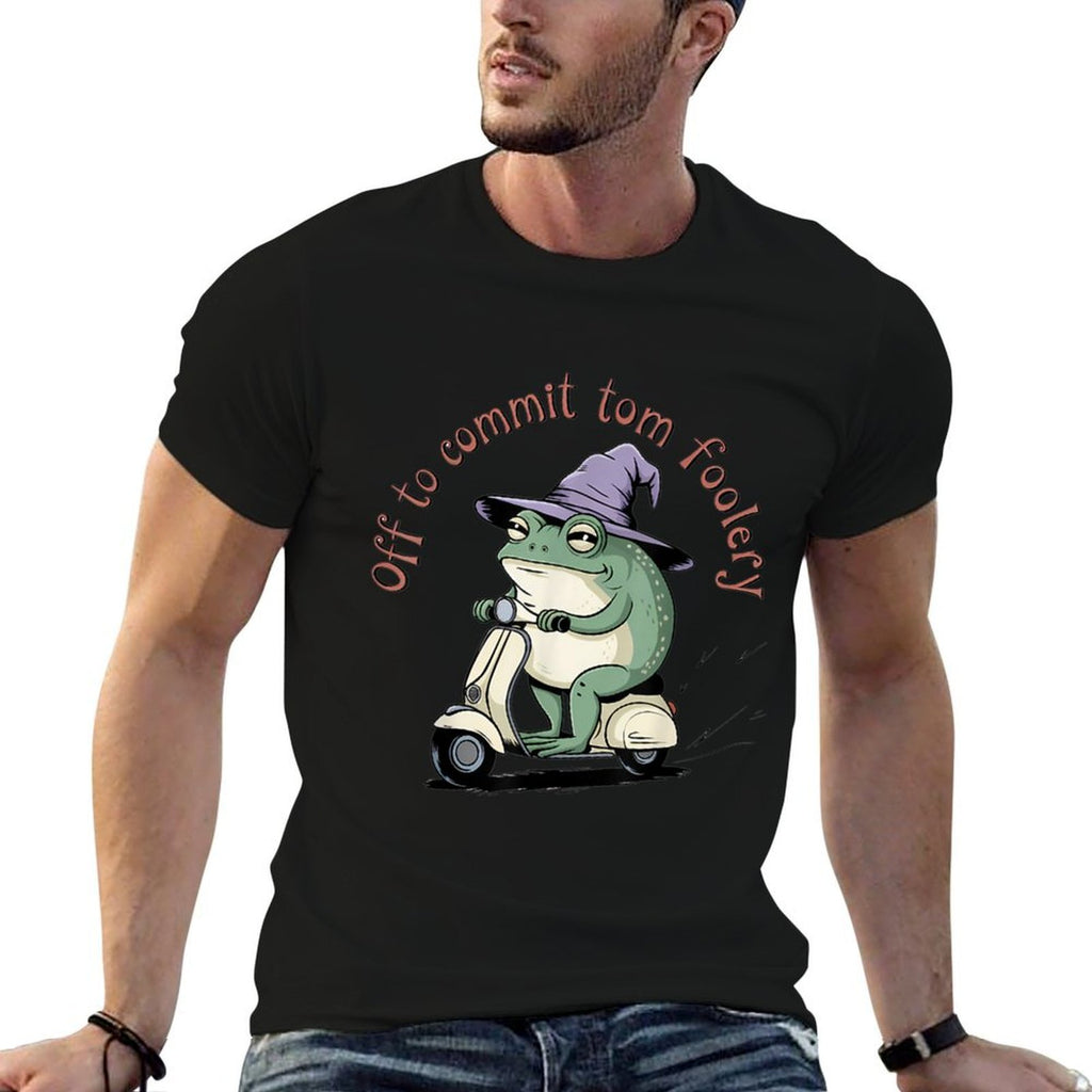 Off To Commit Tomfoolery Funny Frog Humor Trend Men Women  Breathable T-Shirt