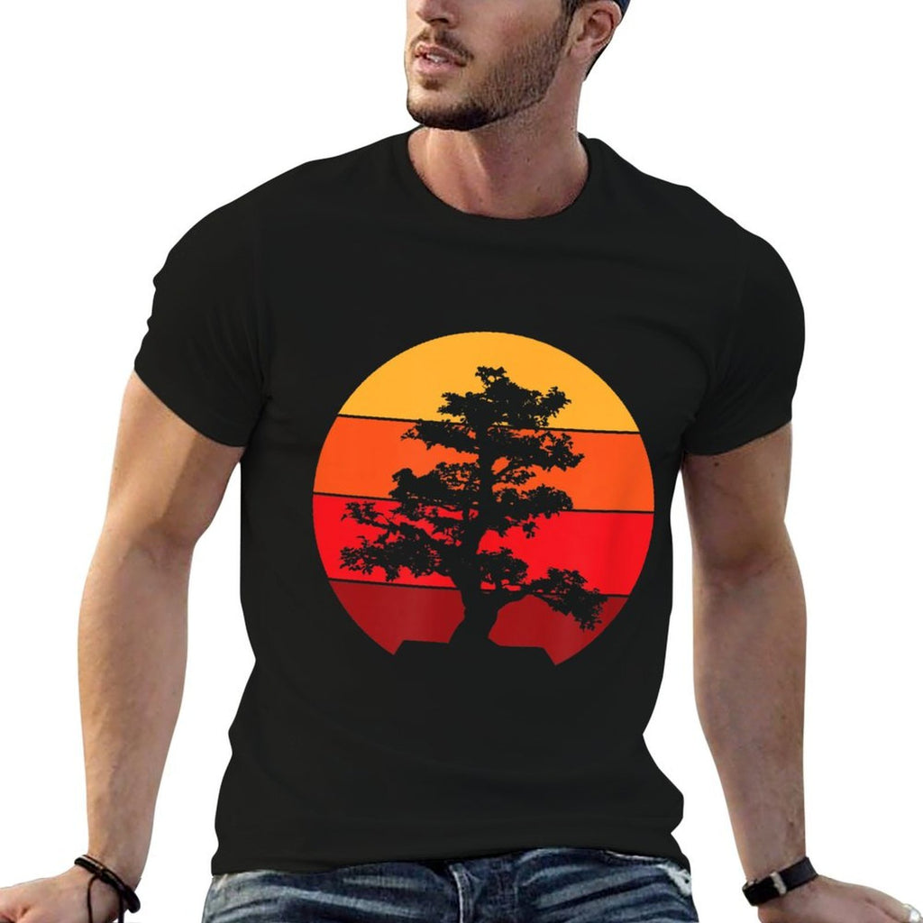 Pacific Ocean Beach Bonsai Tree Sun Retro Vintage  Odor-resistant T-Shirt