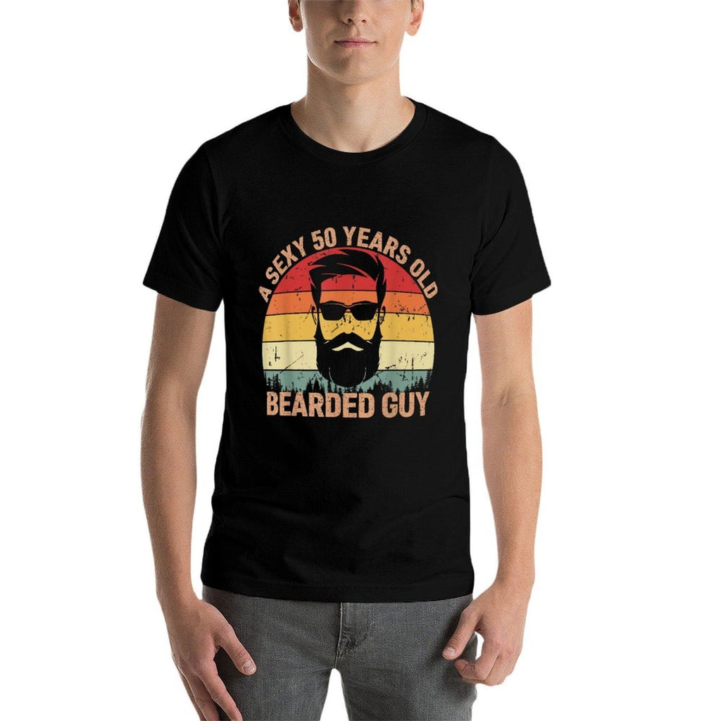 A Sexy 50 Years Old Bearded Guy Bearded Men 50th Birthday  Stretchy T-Shirt