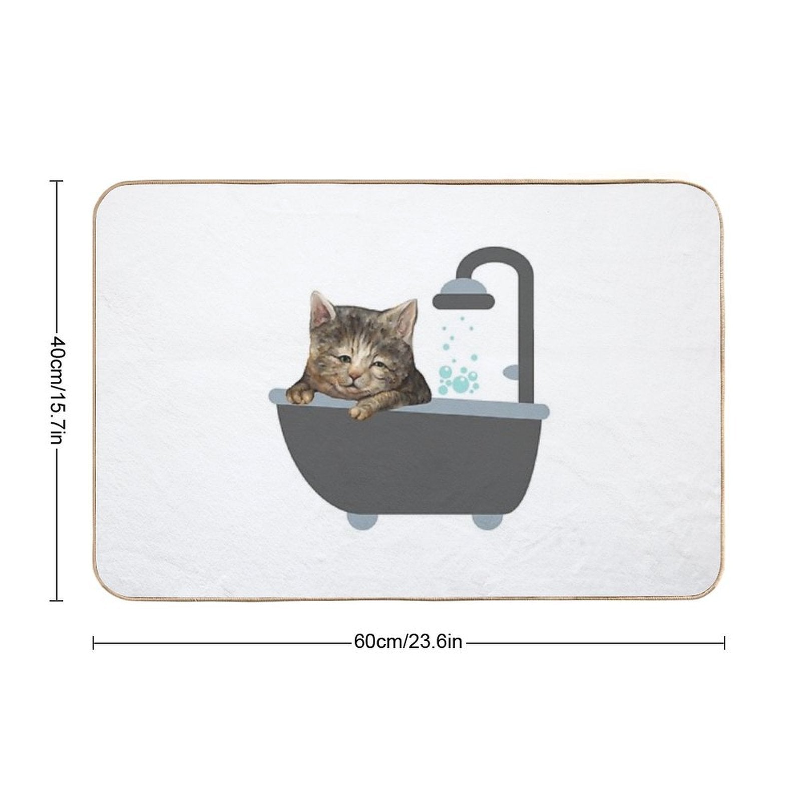 Bath Cat A Funny And Cute Lazy Cat Design  Slip-Resistant Bath Mat