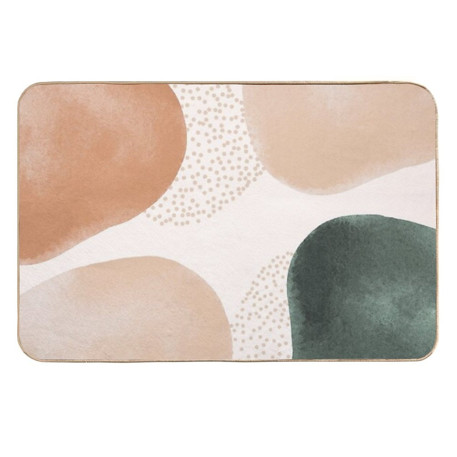 Boho Abstract Neutral Watercolor Geometric Shapes  Fade-Resistant Bath Mat