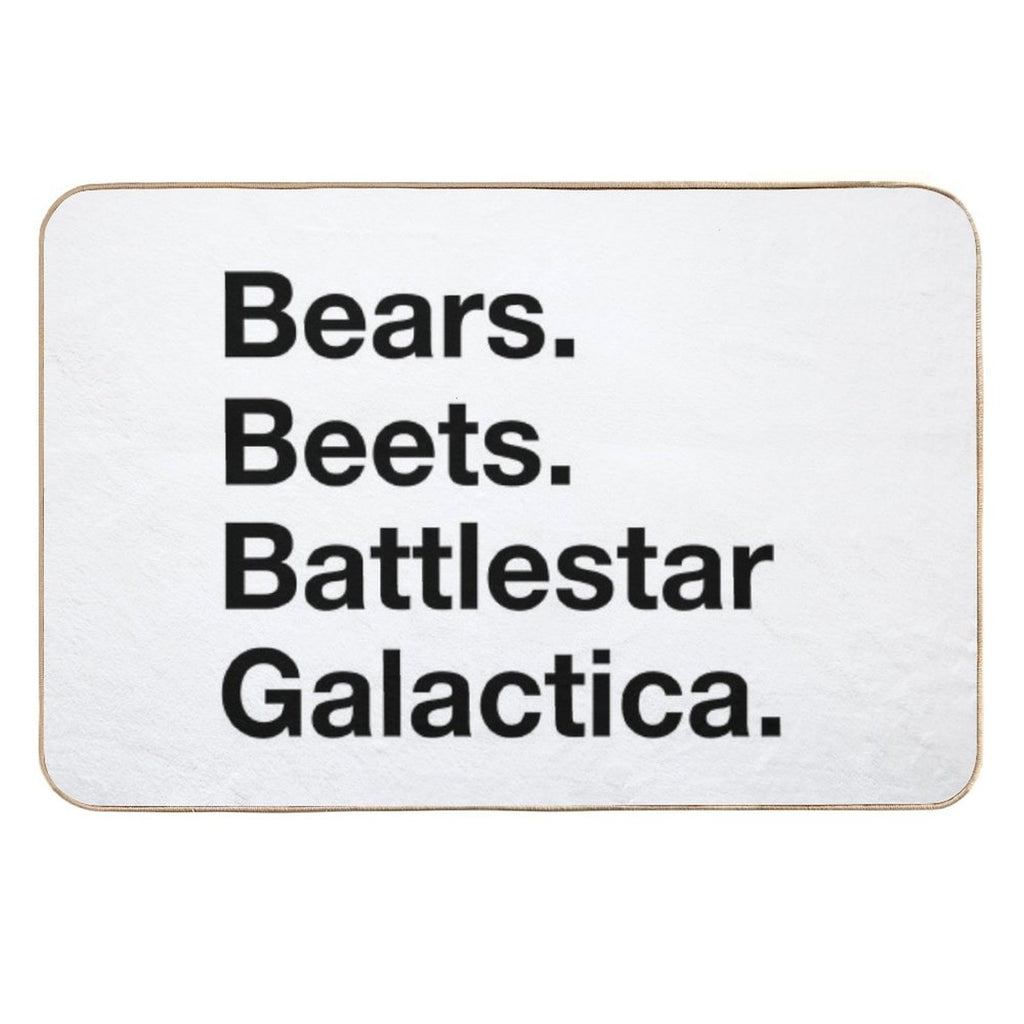 Bears. Beets. Batttlestar Galactica. Durable Bath Mat