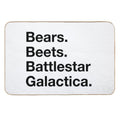 Bears. Beets. Batttlestar Galactica. Durable Bath Mat