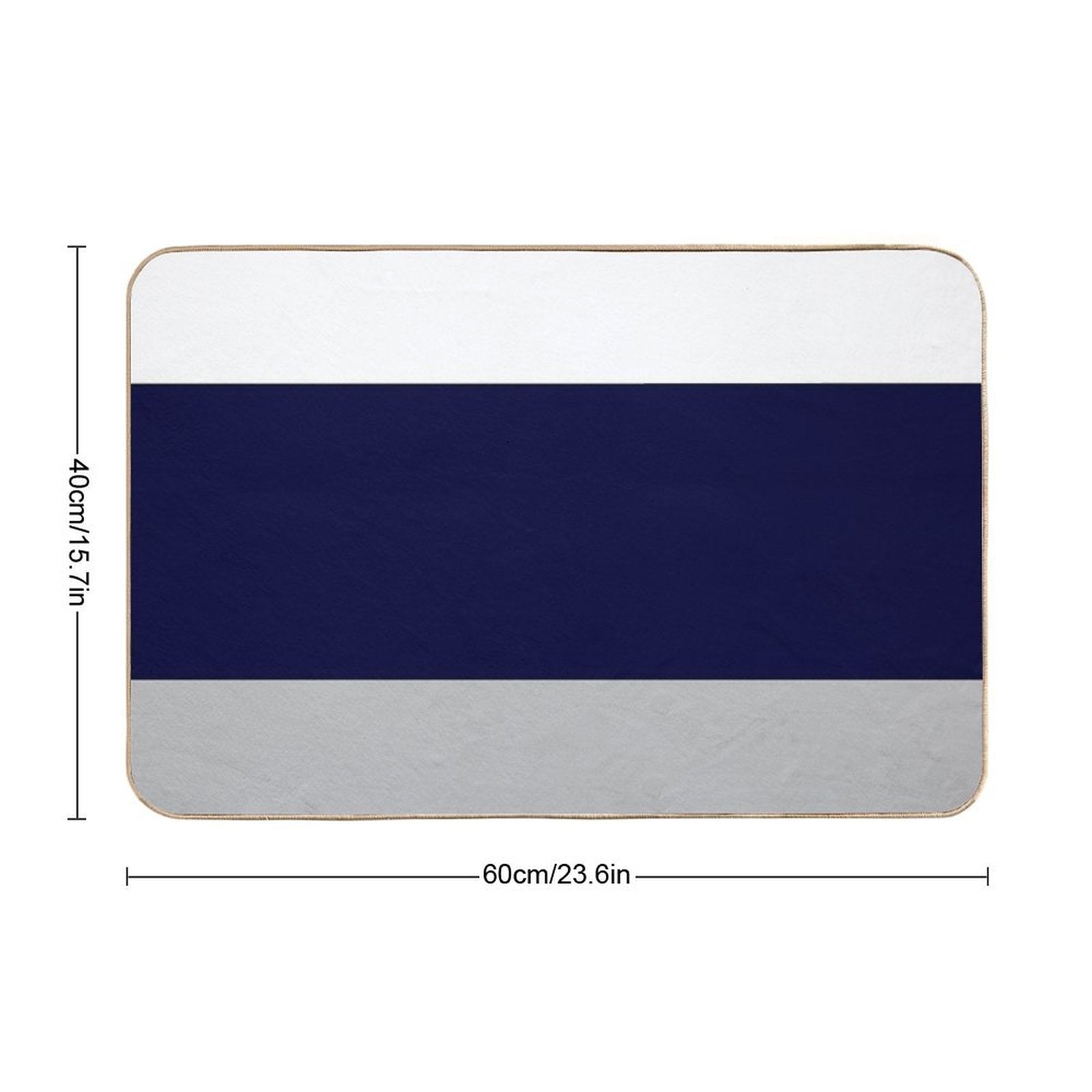 Three Color Stripes Silver Gray Navy Blue And White  Non-Slip Bath Mat