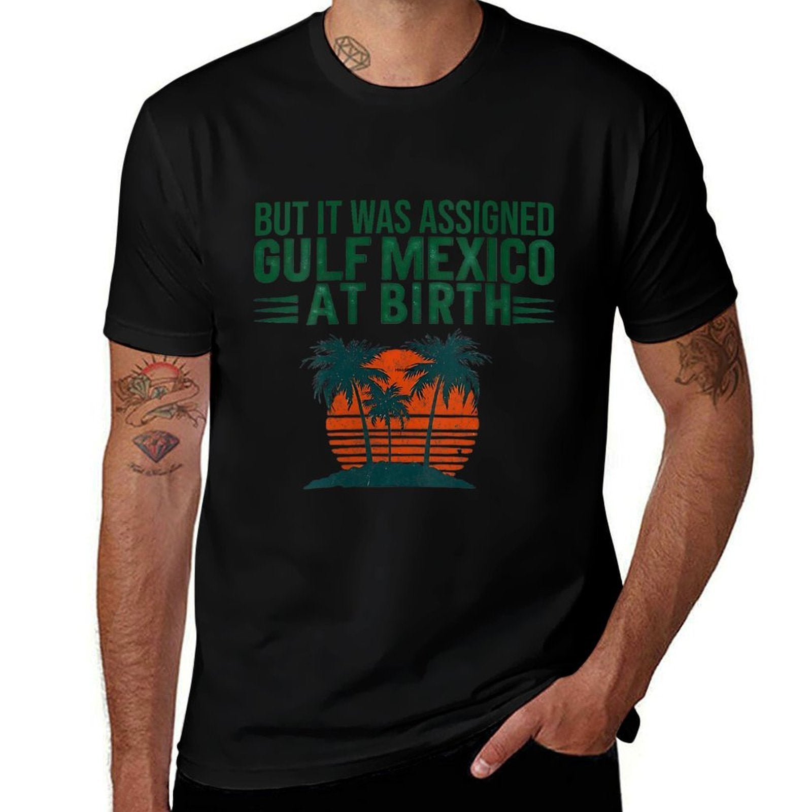 Womens But It Was Assigned Gulf Of Mexico At Birth Retro Vintage  Polyester Blend T-Shirt