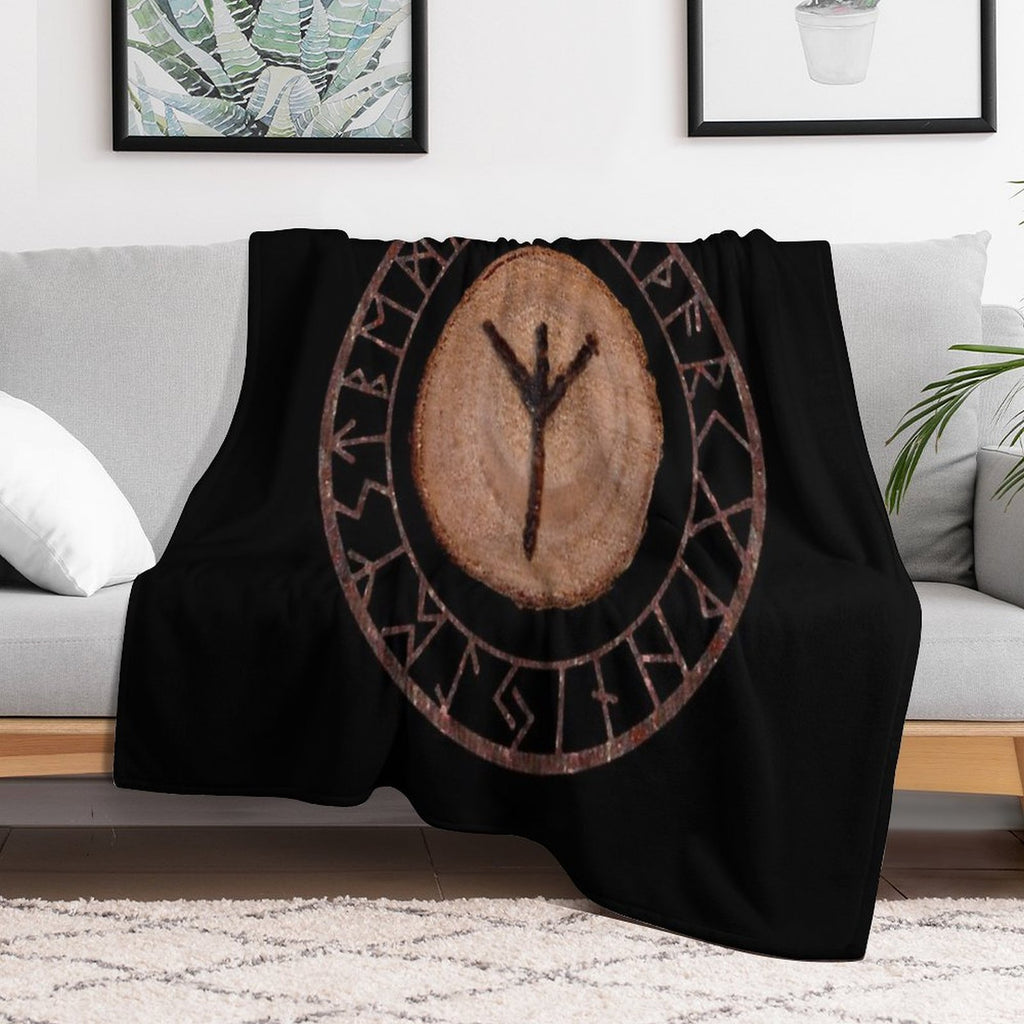 Algiz Elder Futhark Rune Versatility Throw Blanket
