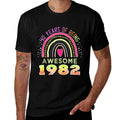 40 Years of Being Awesome Since 1982 - 40th Birthday  Rolled Sleeves T-Shirt