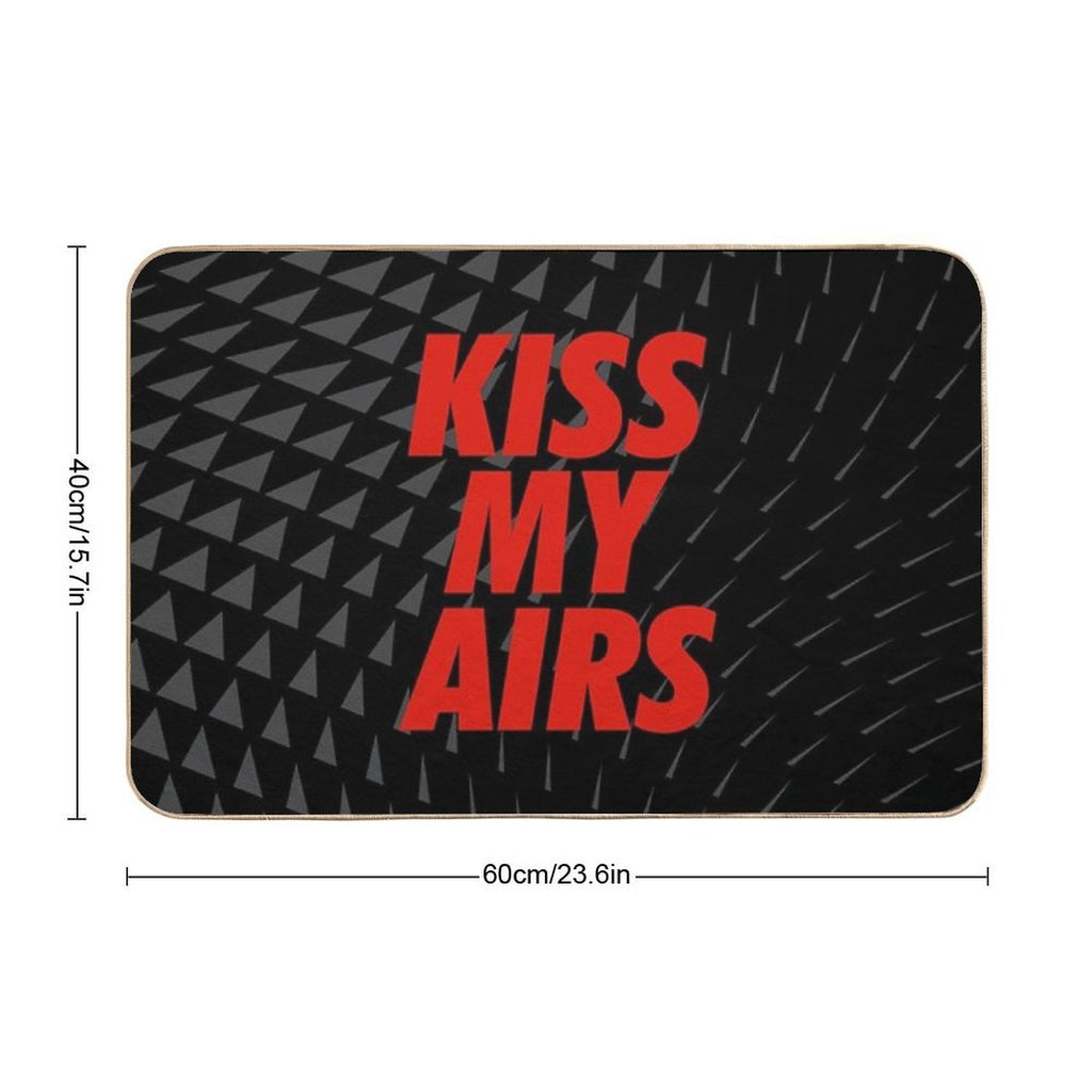 Kiss My Airs Sneaker Head Hype Red & Black Durable Bath Mat