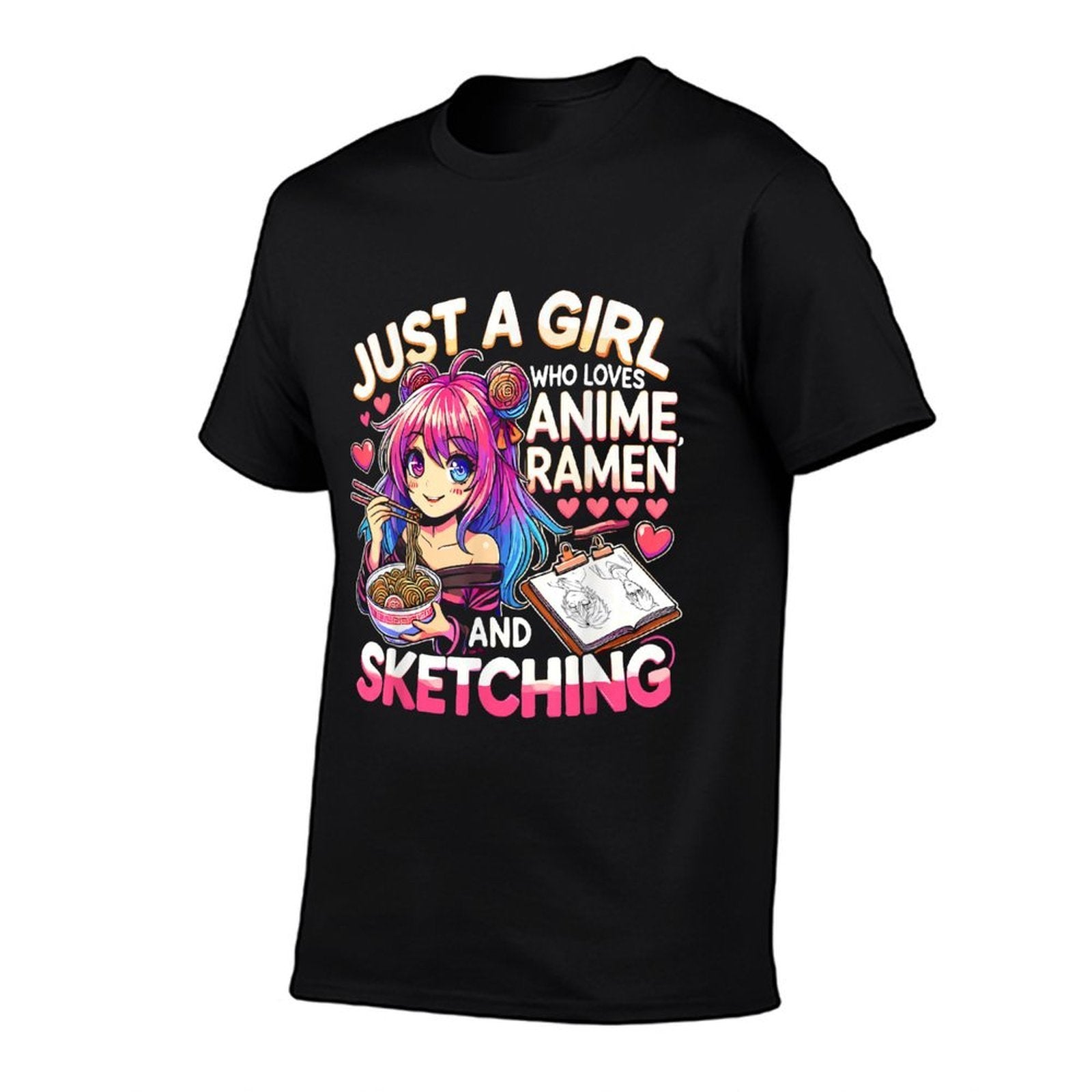 Just A Girl Who Loves Anime Ramen And Sketching, Japan Anime  Cotton T-Shirt