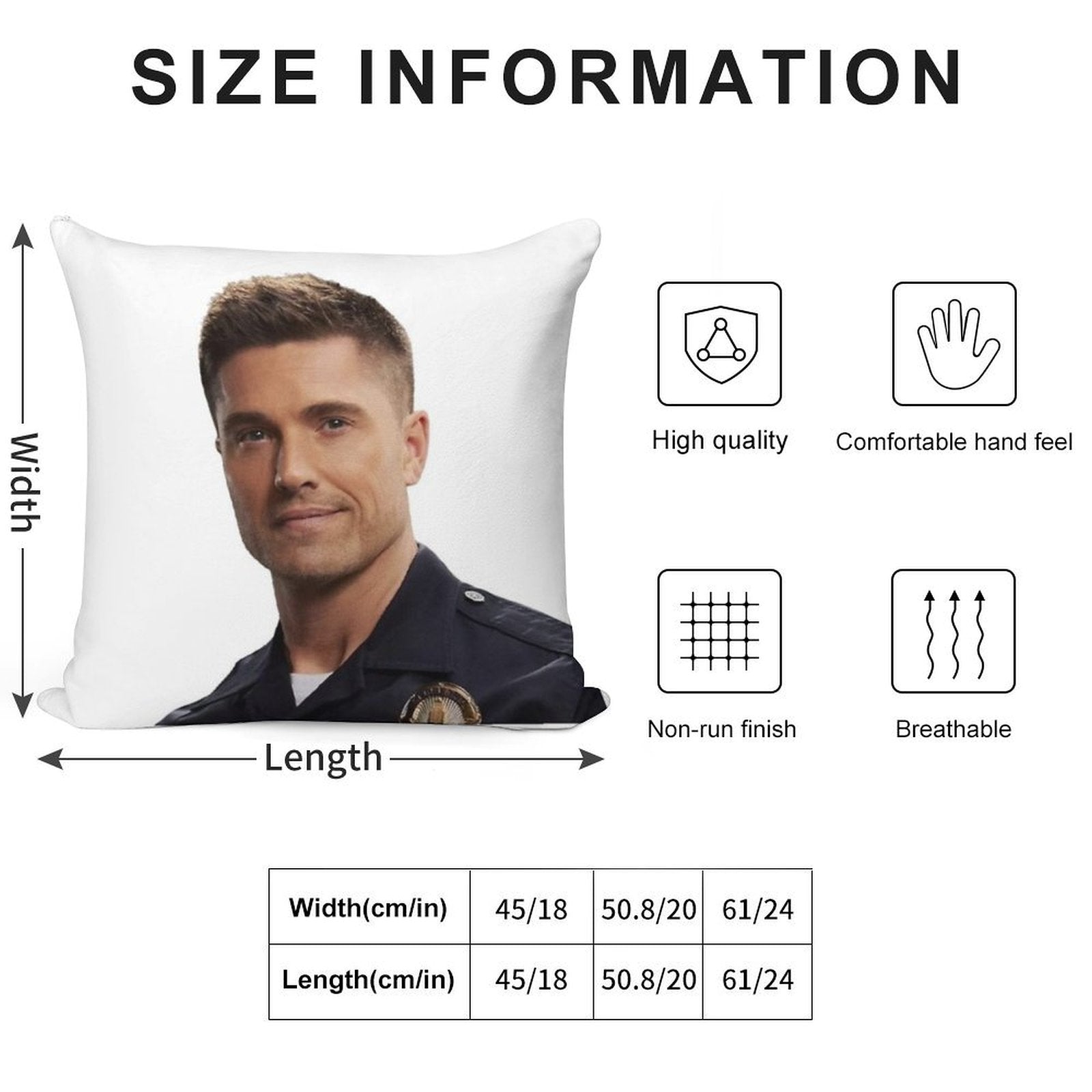 Tim Bradford - The Rookie Soft Hidden Zipper Throw Pillow