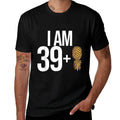 I Am 39 + 1 Pineapple 40 Years Old Swinger 40th Birthday  Ribbed Collar T-Shirt