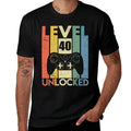 Level 40 Unlocked Video Gamer 40th Birthday Gifts Premium  Graphic-printed T-Shirt