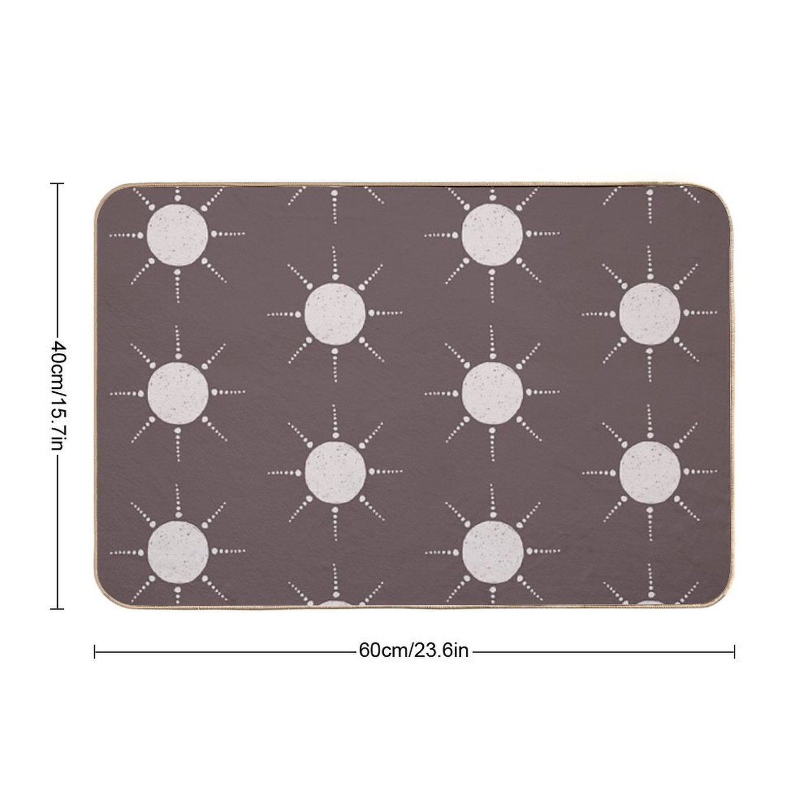 Pretty Polka Dots Sun Pattern Boho Aesthetic In Muted Colors Walnut Brown  Multi-Purpose Bath Mat