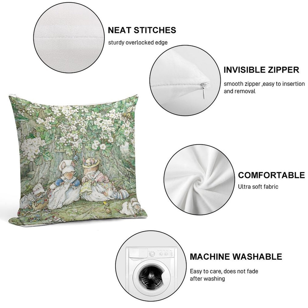 Brambly Hedge - Hawthorn Blossom And Babies Soft Gift Ready Throw Pillow