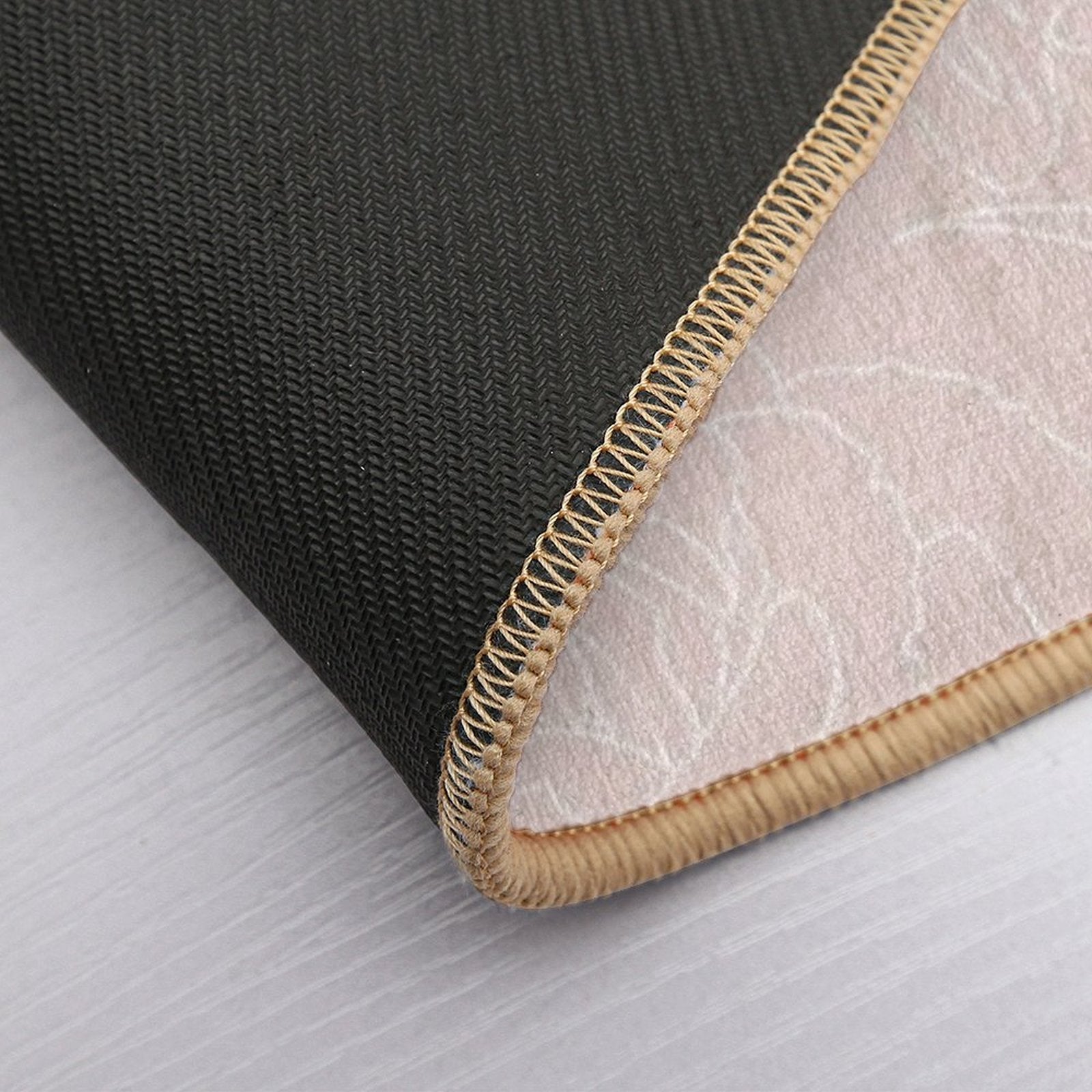 Trendy White Flowers Outlines Blush Pink Design  Eco-Friendly Bath Mat
