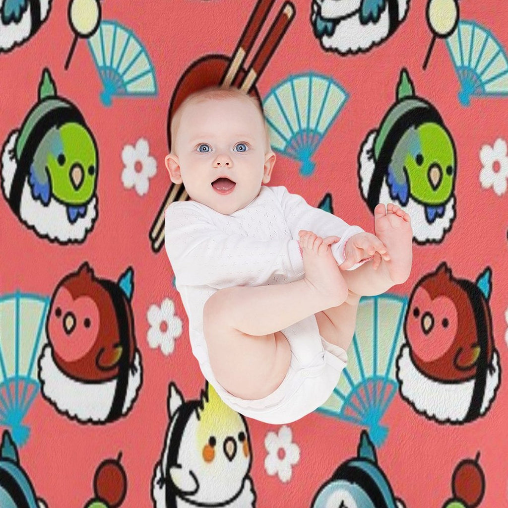 Sushi Time with Cody The Lovebird & Friends Plush Throw Blanket