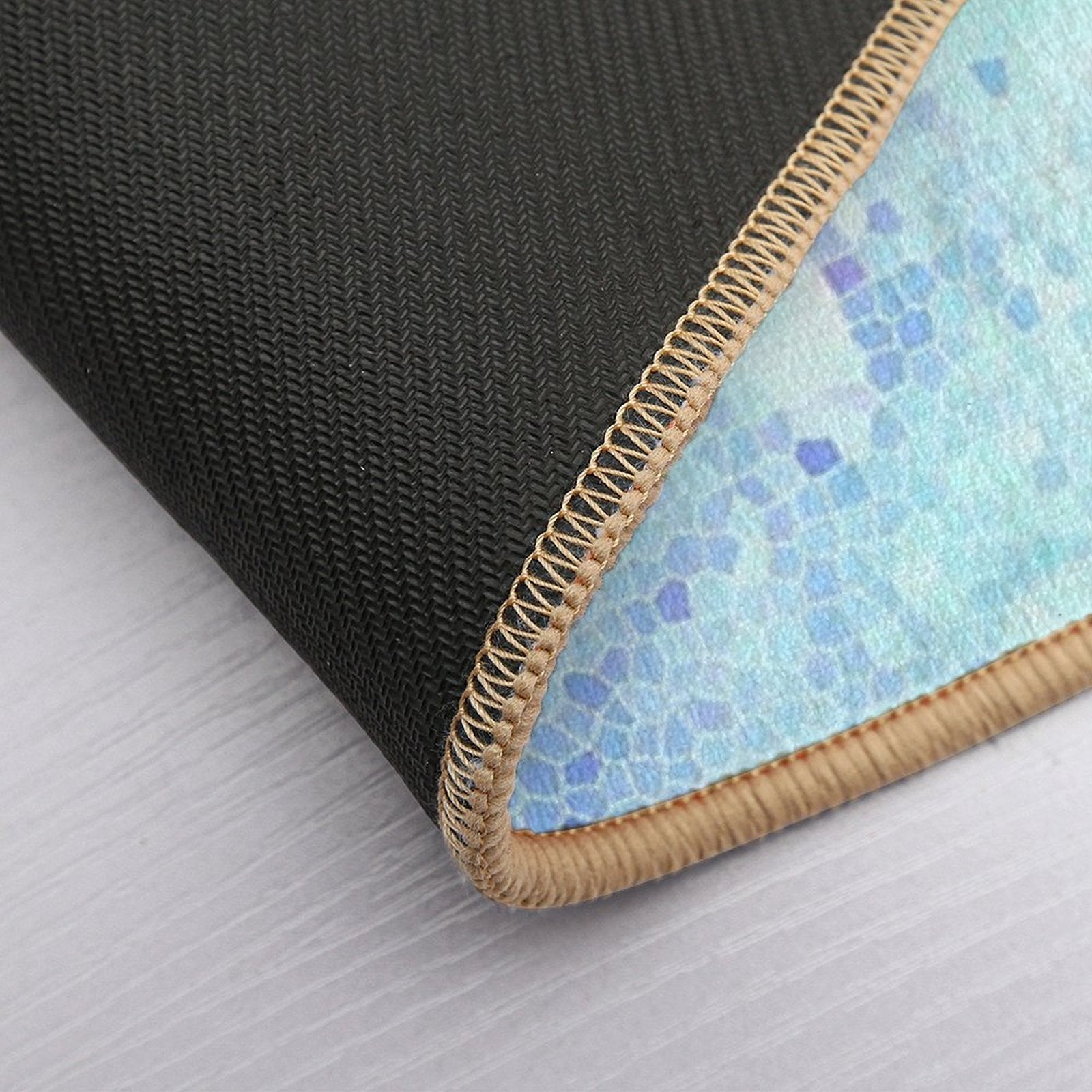 Periwinkle Modern Mosaic Durable Bath Mat