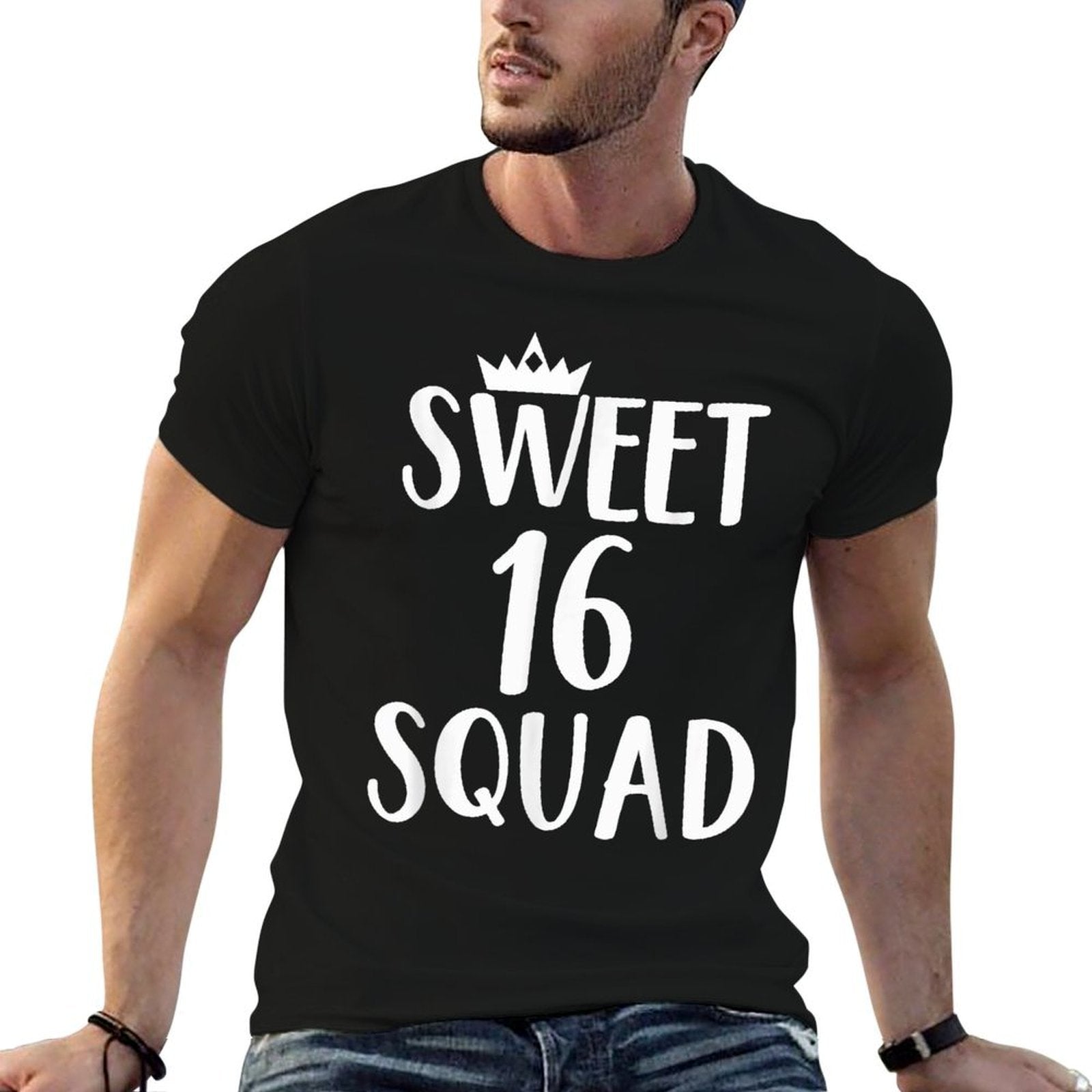 Sweet 16 Squad 16th Birthday Sixteen BDay Party Funny School  Affordable Price T-Shirt