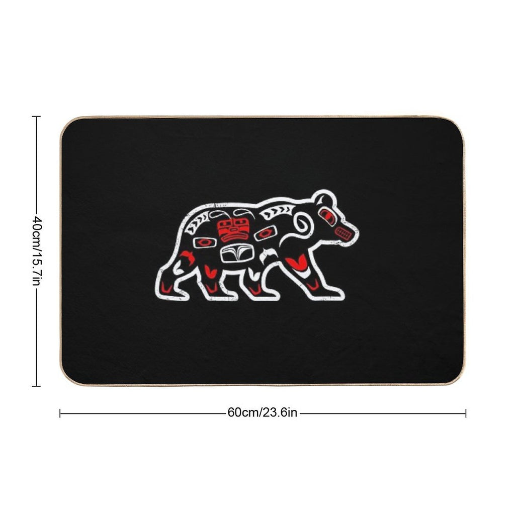 Haida Bear Funny Gift Idea  Dirt-Trapping Bath Mat