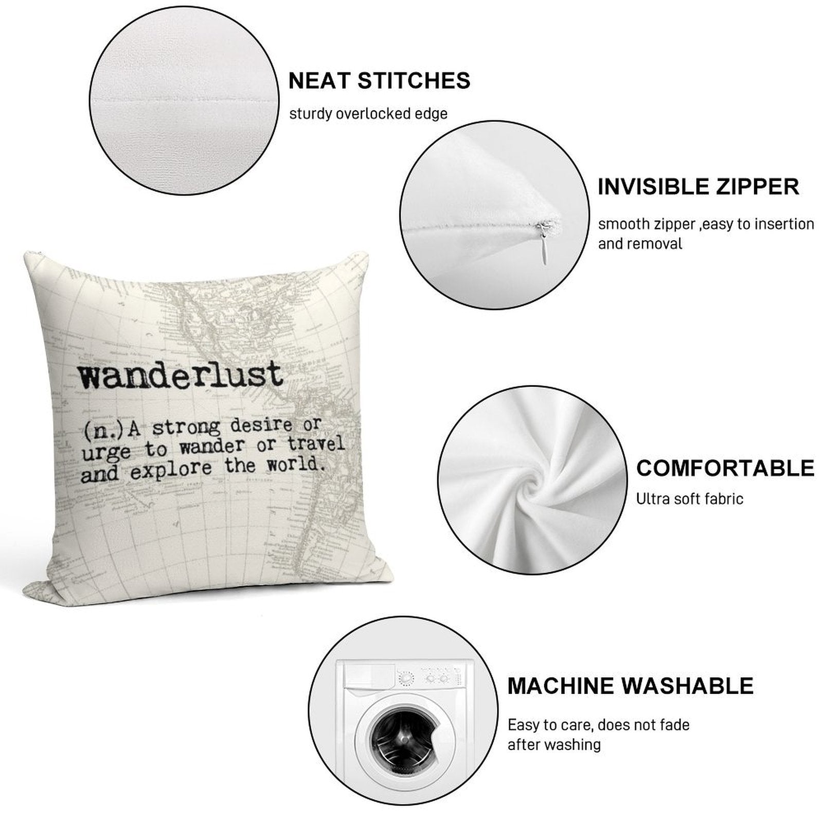 Wanderlust Soft Anti-Pilling Throw Pillow