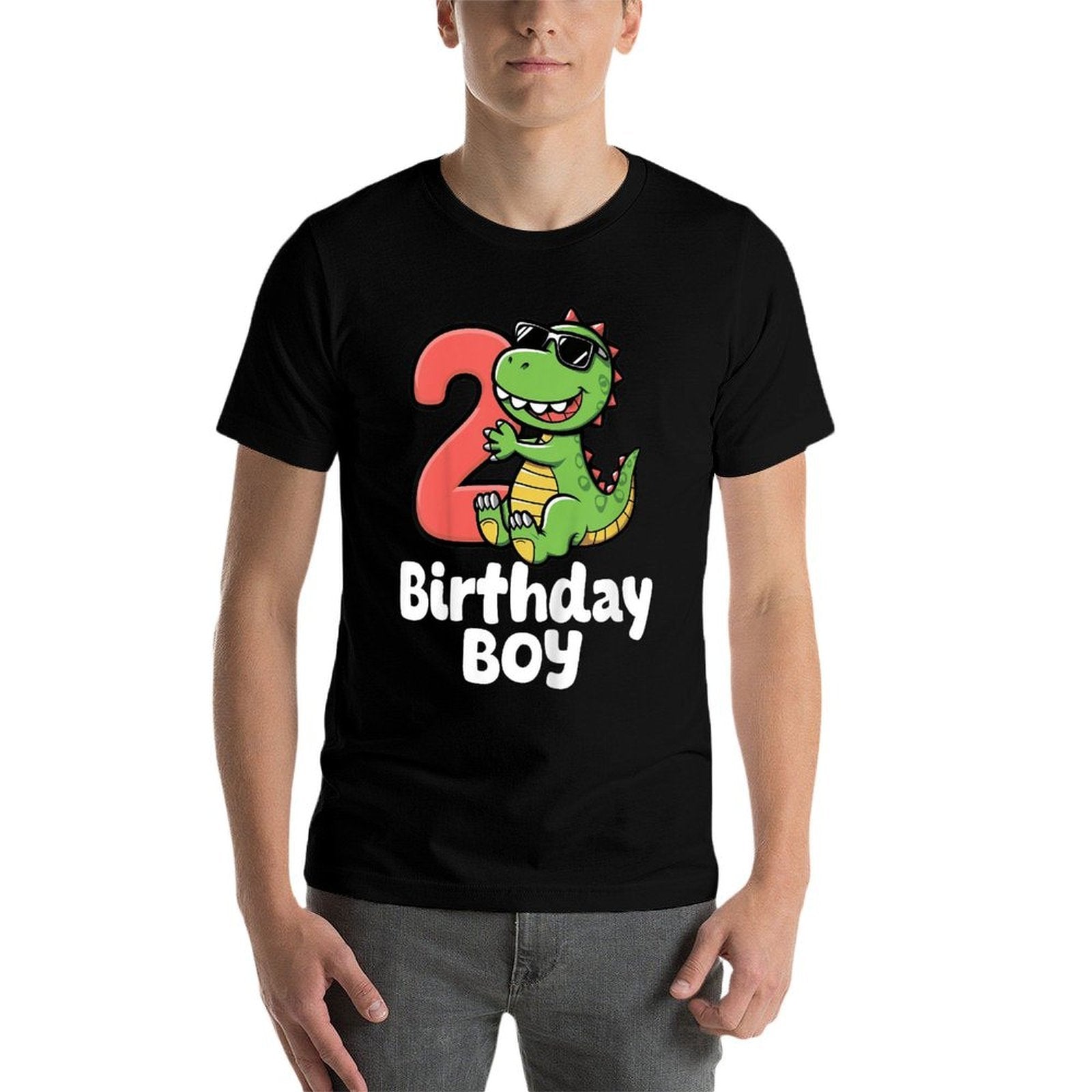 Kids Birthday Boy T-Rex 2 Years Old 2nd Birthday Party Dinosaur  Soft T-Shirt