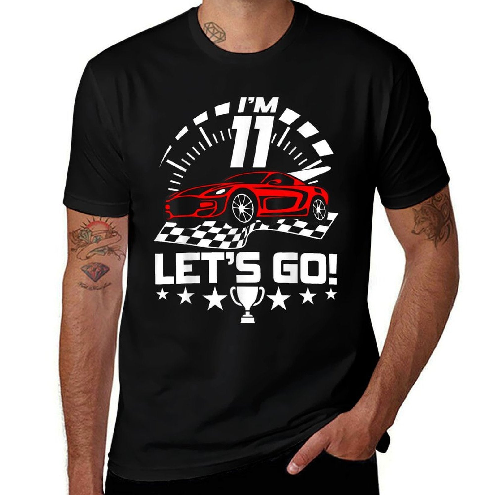 11 Year Old Race Car 11th Birthday Racing Racecar Boys Girls  Affordable Price T-Shirt