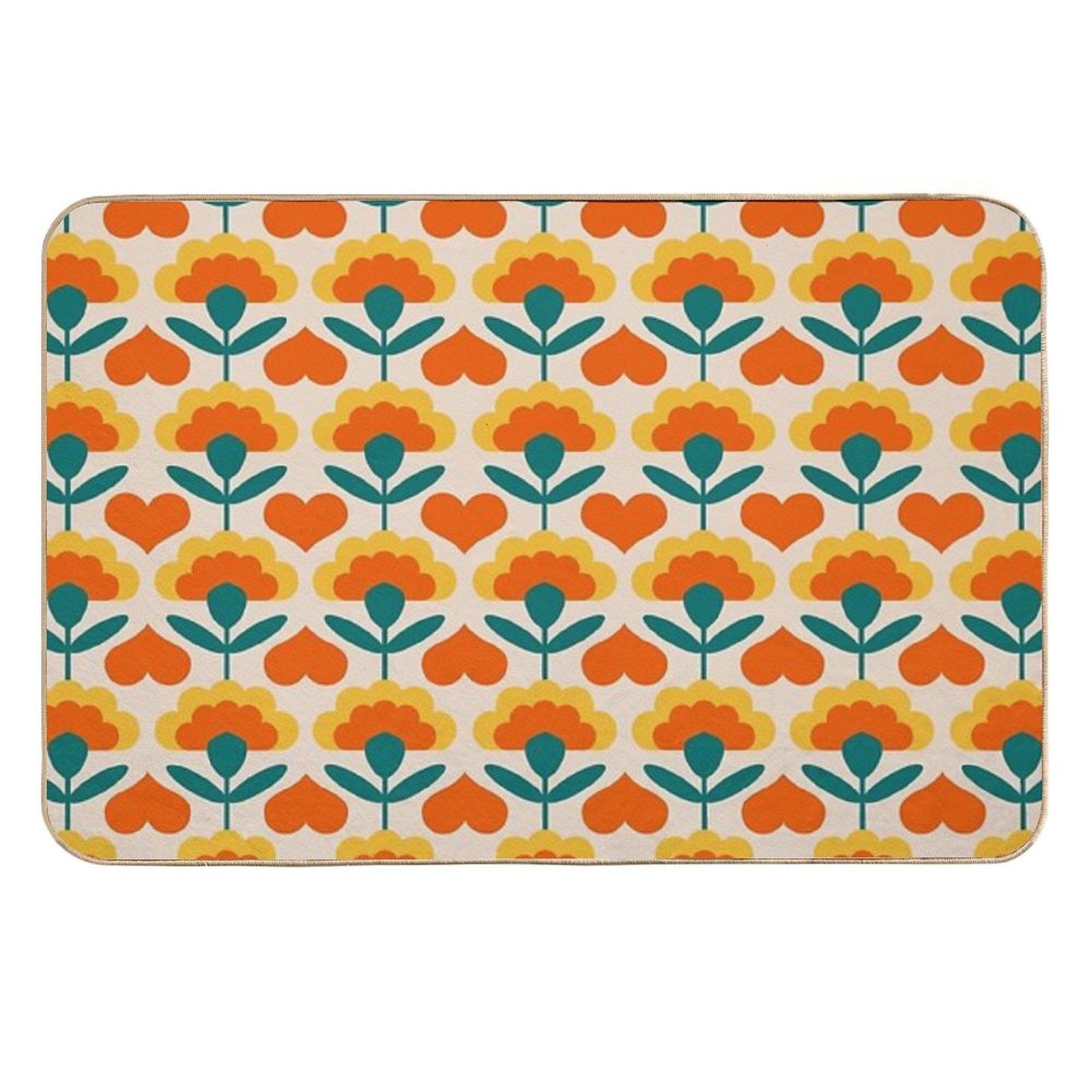 Hearts And Flowers  Stain-Proof Bath Mat