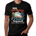 90th Birthday Cruise Squad Friends Family Vacation Matching  Oversized Silhouette T-Shirt