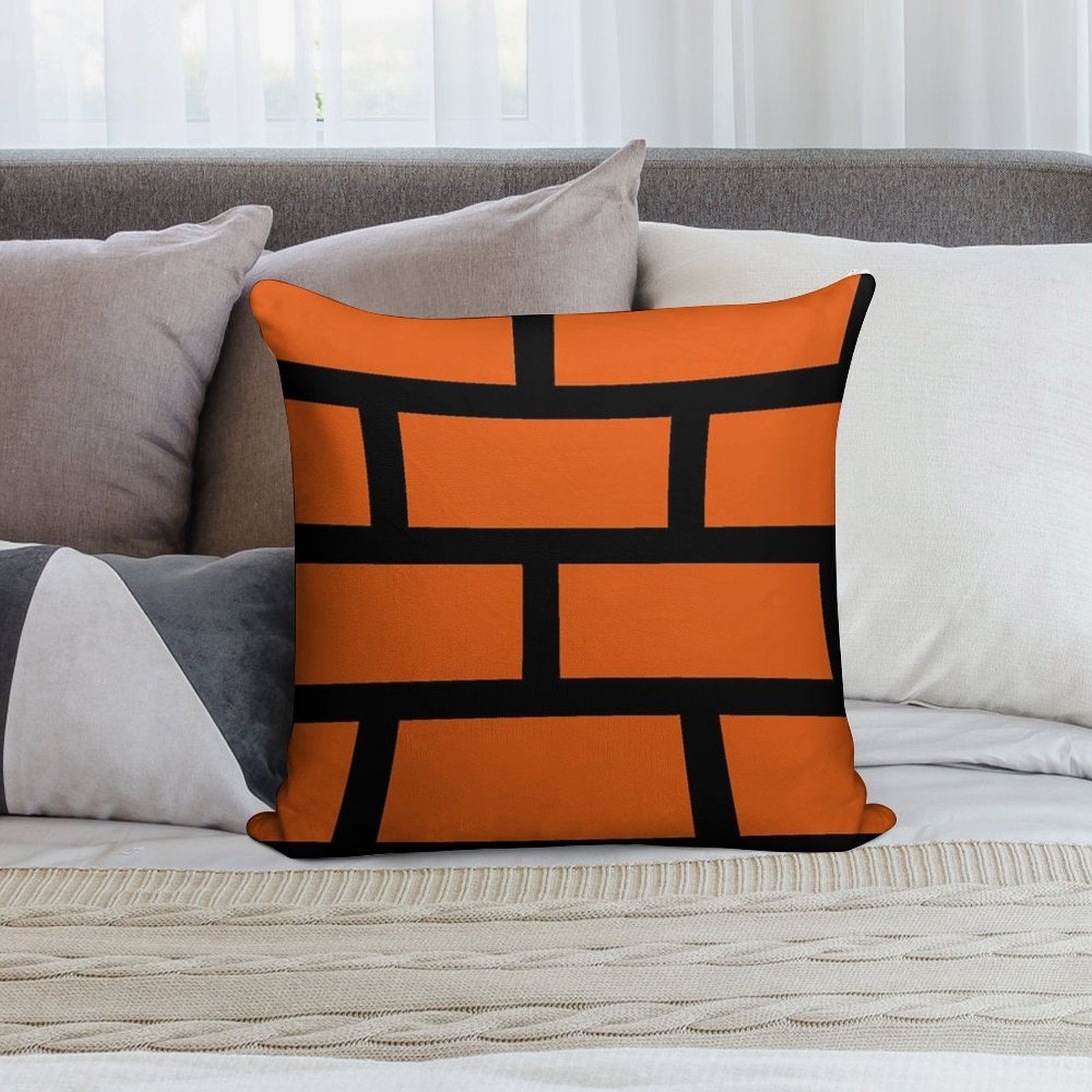 Brick Smash Soft Fade-Resistant Throw Pillow