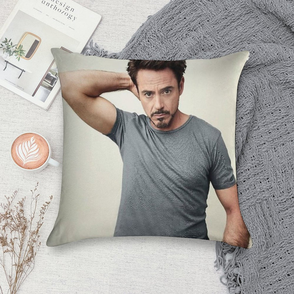 Robert Downey Jr Soft Washable Throw Pillow